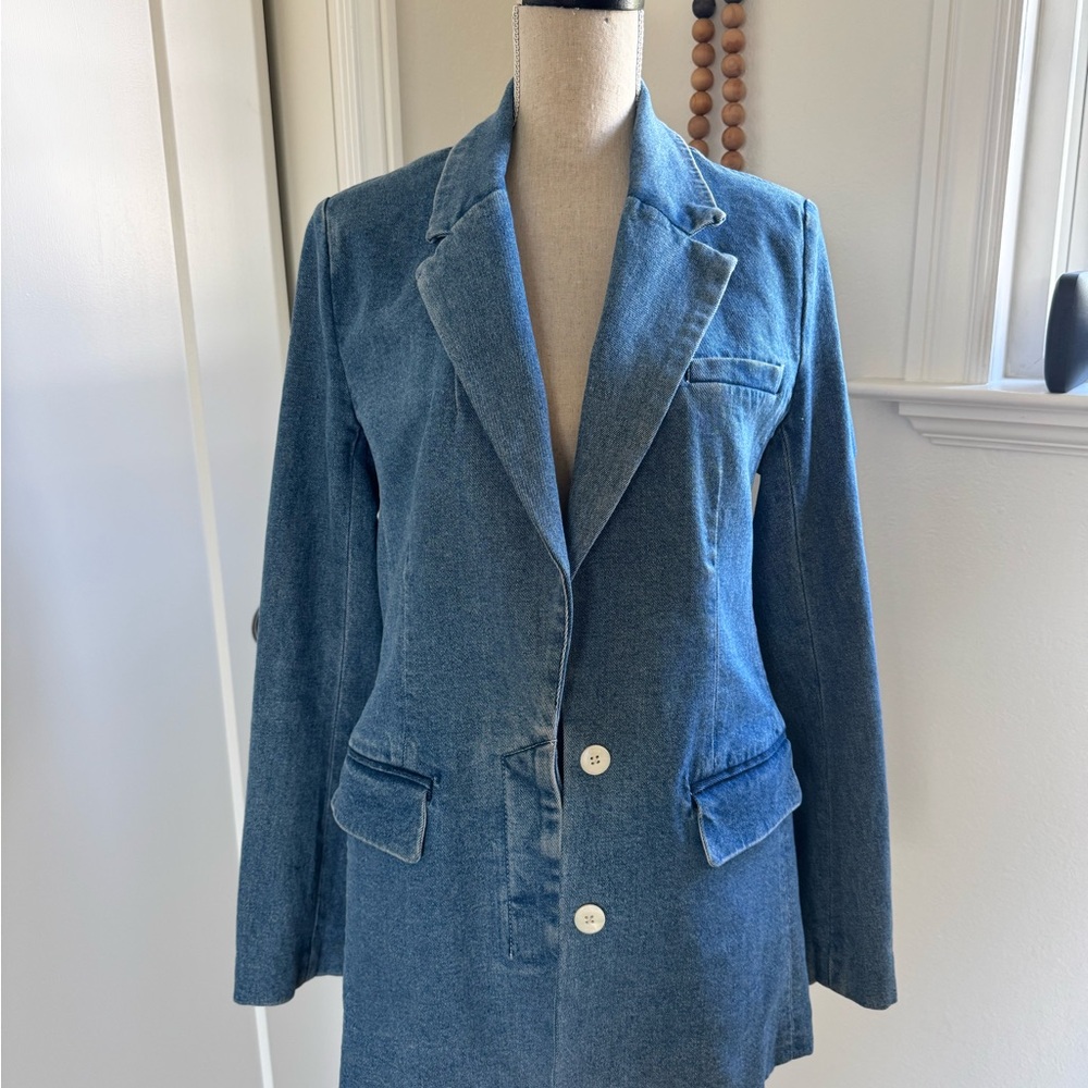 STAUD Denim Blazer M